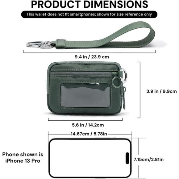 Womens Mini Wallet Keychain Card Case Coin Purse Zip ID Window Portable - Picture 3 of 7